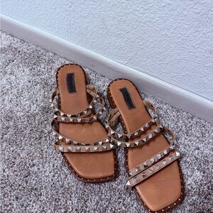 Steve Madden Tan Studded Sandals
